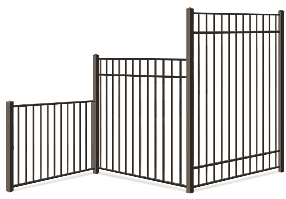 Aluminum fence height options