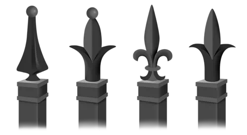 Aluminum fence finials