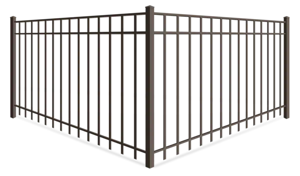 Flat Top Aluminum Fence With 3 Rails