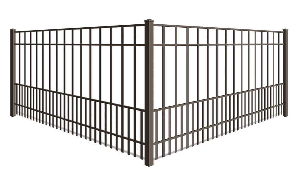 Puppy Picket aluminum fence detailed view