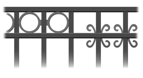 Aluminum fence butterfly scrolls and ornate rings