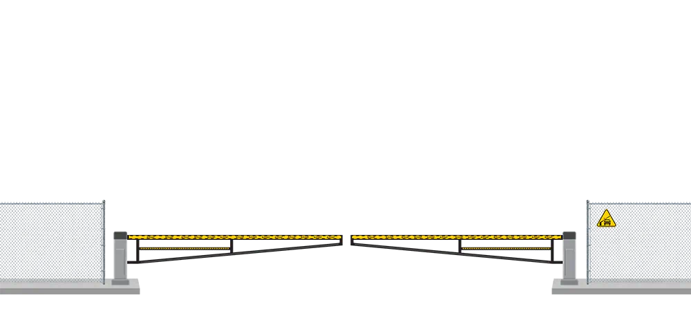 Automated Barrier swing gate  in closed position