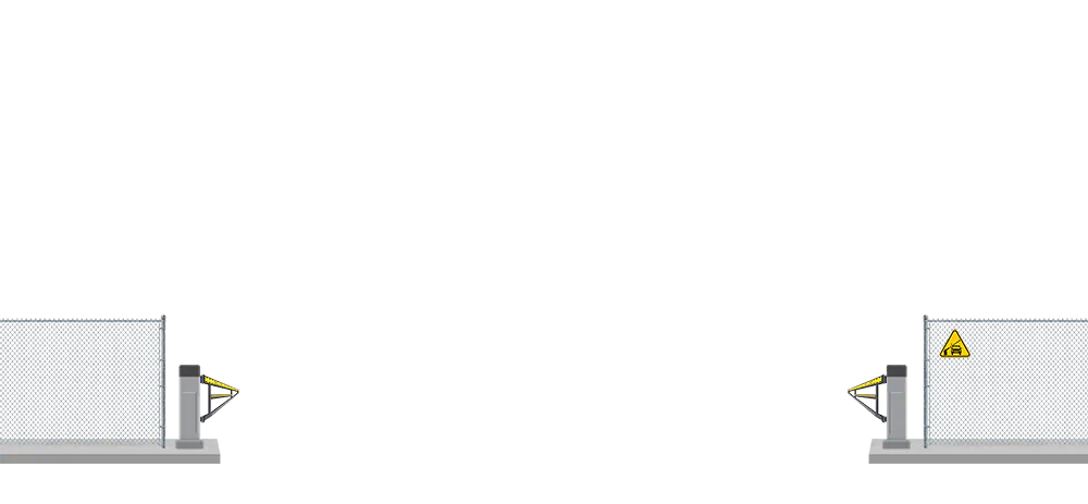 Automated Barrier swing gate  in open position