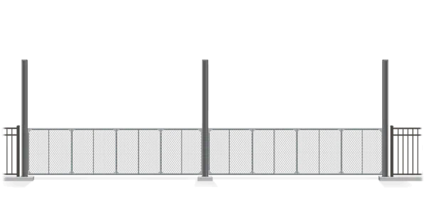 Automated chain link Vertical Lift gate in closed position
