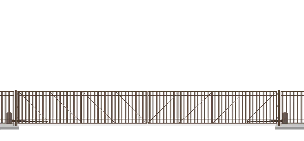 Automated Metal swing gate in closed position