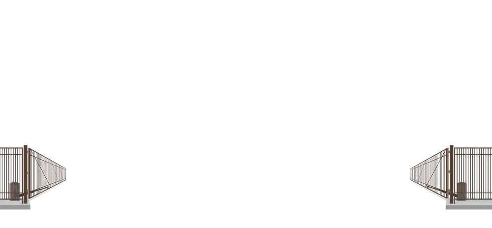 Automated Metal swing gate in open position