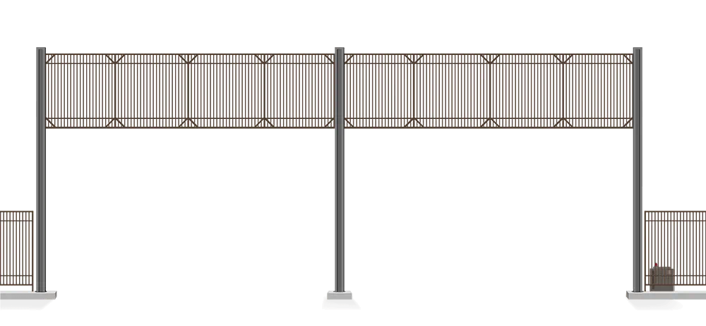 Automated Metal Vertical Lift gate  in open position