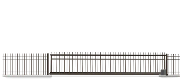 Automated Metal Vertical Pivot gate  in closed position