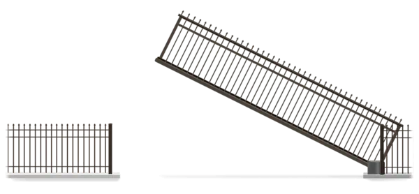 Automated Metal Vertical Pivot gate  in open position
