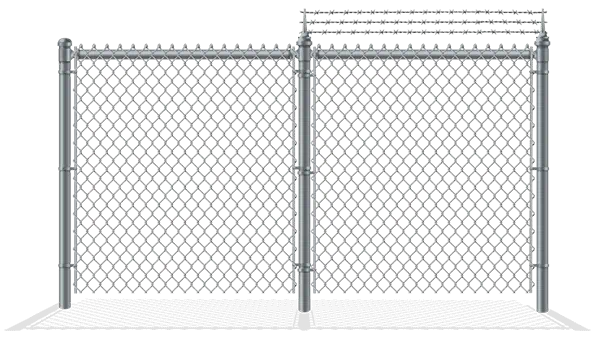 Chain link fence with barbed wire
