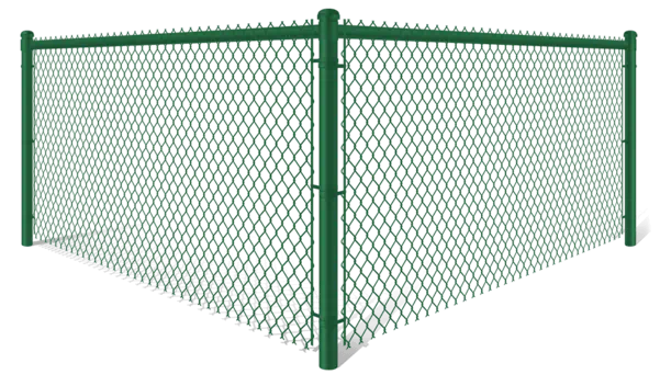 Green Chain Link fence  detailed view