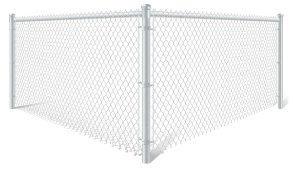 White Plastic Coated Chain Link fence detailed view