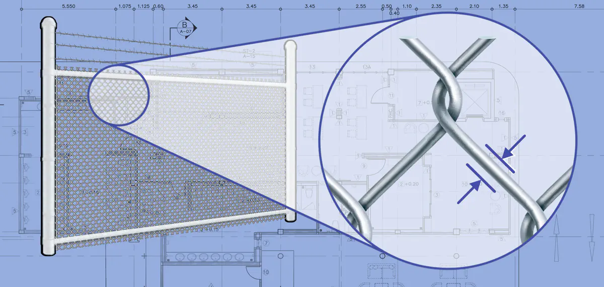 Close up view of Commercial Chain Link fence Wire