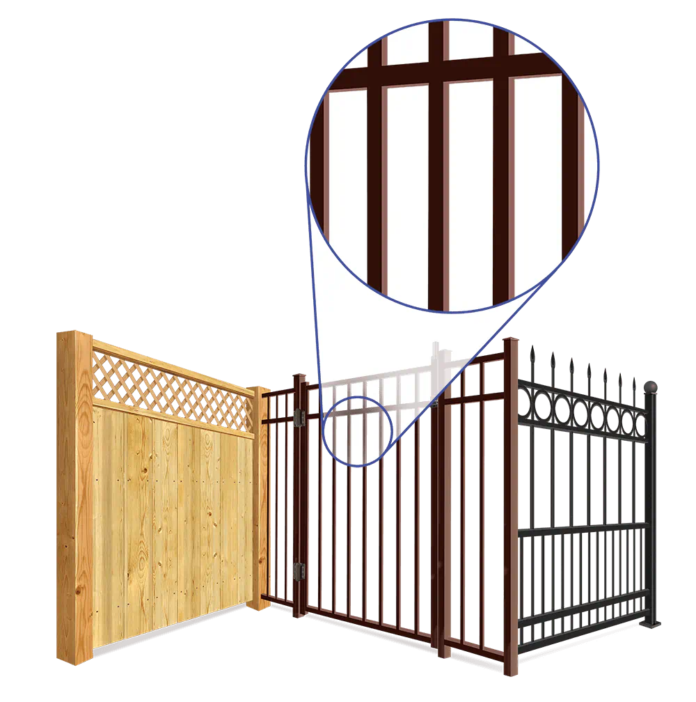 Detailed view of aluminum decorative fence