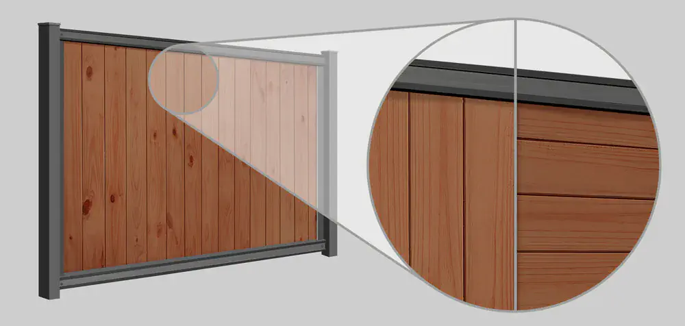 Close up view of FenceTrac fence Infill