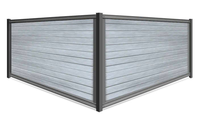 Ultrablend Harbour Grey pvc FenceTrac fence