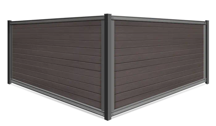 Ultrablend Timber Brown pvc FenceTrac fence