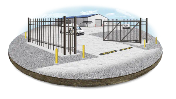 Automated Steel gate with access control panel