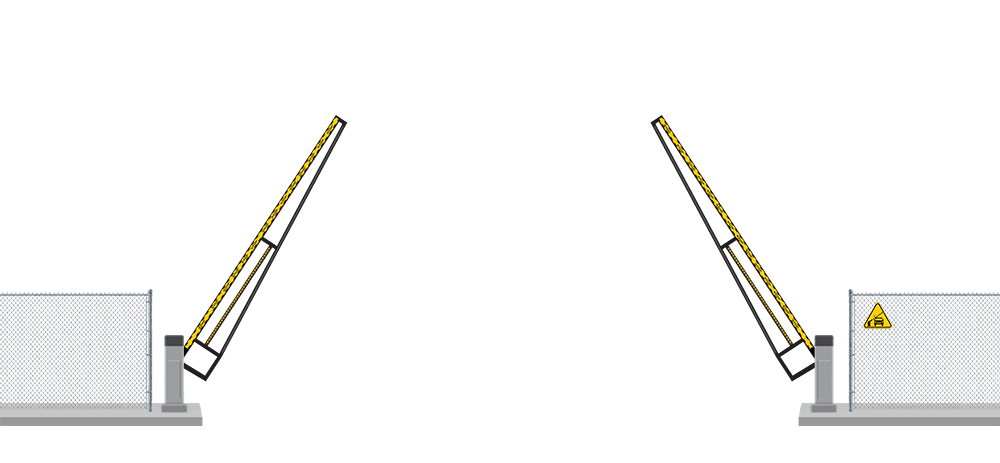 Automated Barrier Lift gate in open position