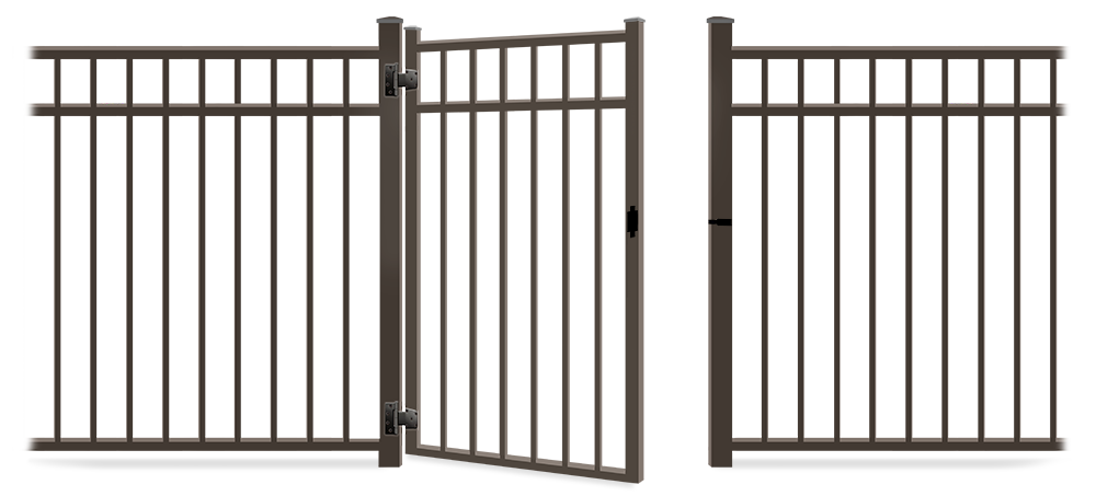 Metal gate in open position