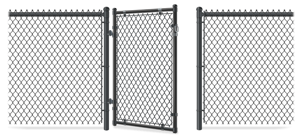 Chain Link gate in open position