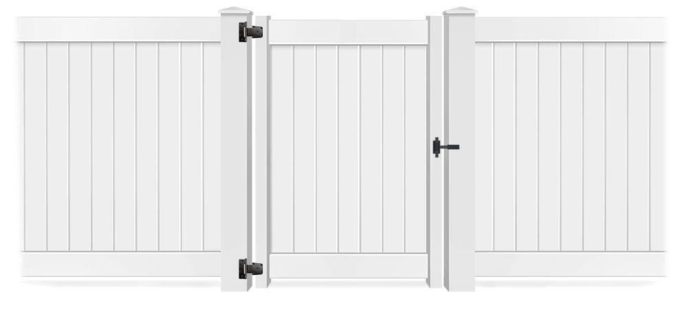 Vinyl gate in closed position