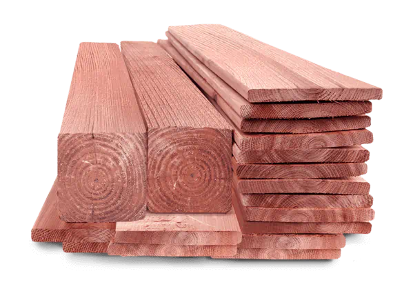 Red Cedar boards and post fence materials