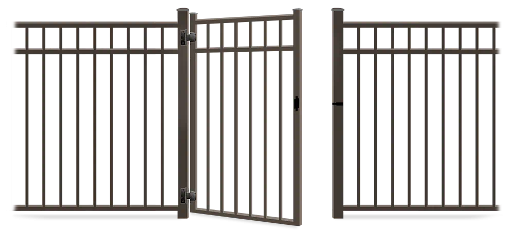 Metal gate in open position