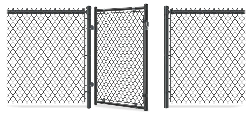 Chain Link gate in open position