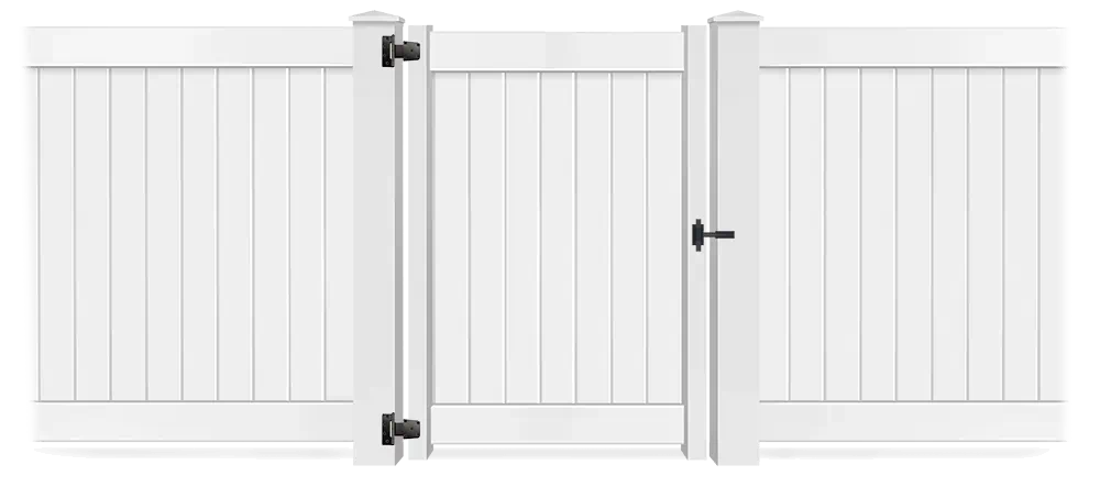 Vinyl gate in closed position