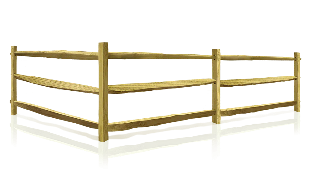 Split Rail fence with 3 rails