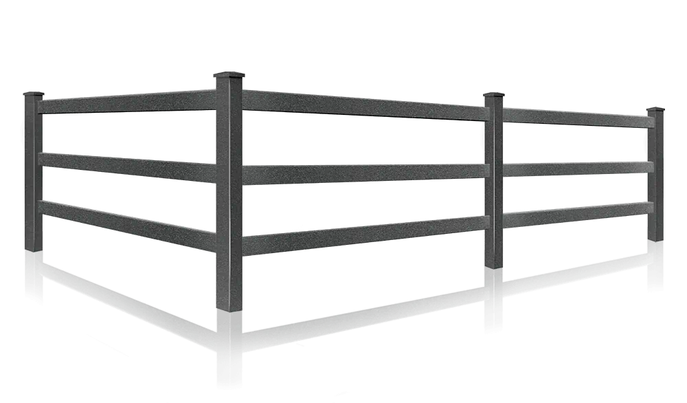 Steel Rail Fence with 3 rails for horse farms
