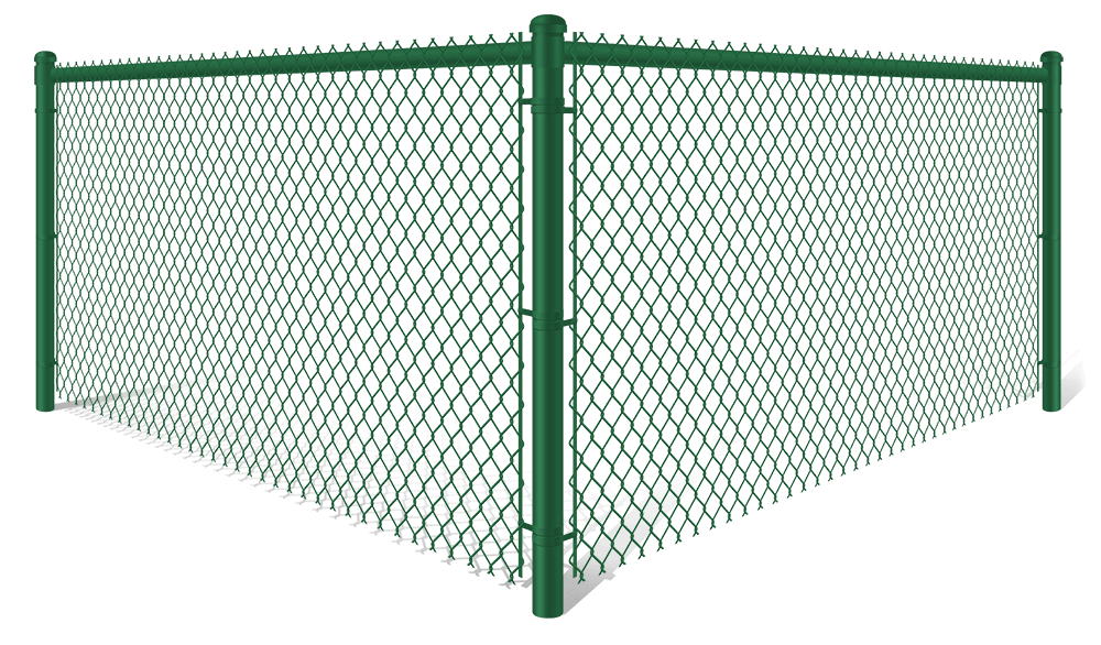 Green PVC-Coated commercial chain link fence contractor in xxxREGION