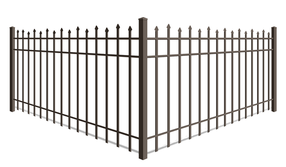 Alternating picket commercial aluminum fence - xxxREGION