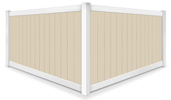 2 Tone Full Privacy vinyl fence contractor in xxxREGION