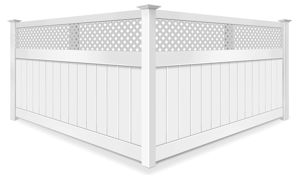 Decorative Lattice Top vinyl fence contractor in xxxREGION