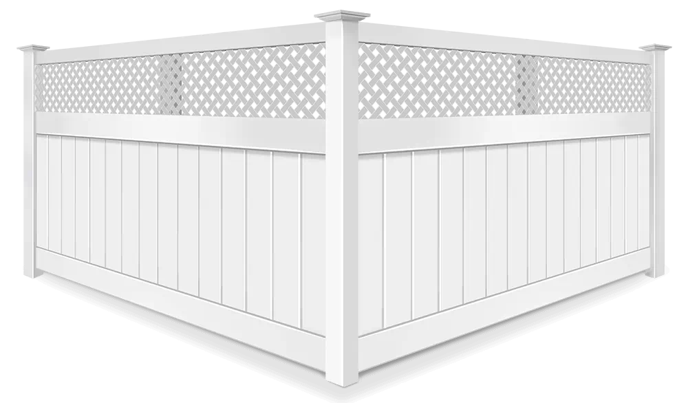 Decorative Lattice Top vinyl fence