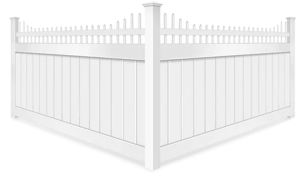 Stepped vinyl fence