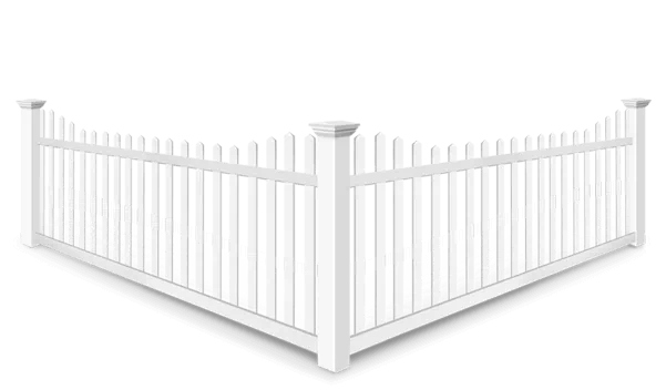 Stepped Picket vinyl fence