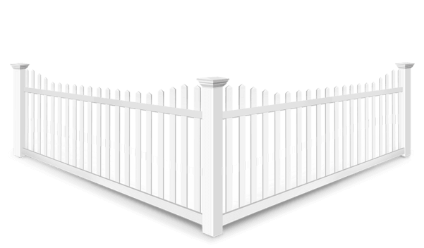Stepped Picket vinyl fence contractor in xxxREGION
