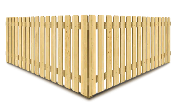 Dog ear picket wood fence