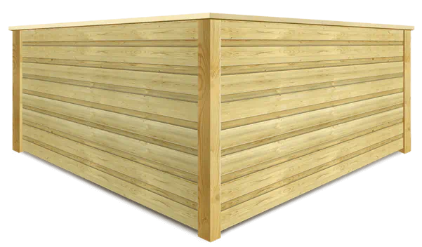 Horizontal Board On Board wood fence