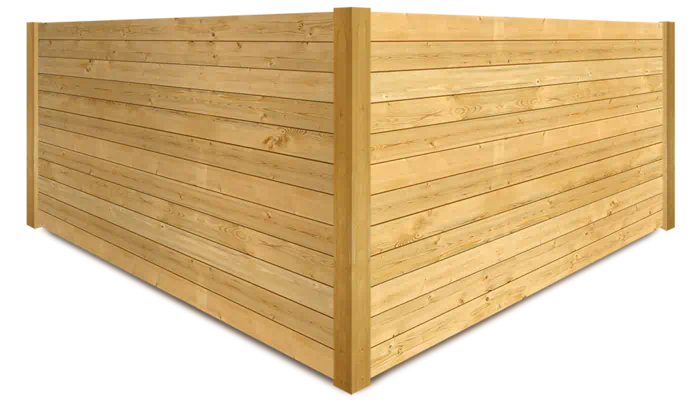Horizontal wood fence