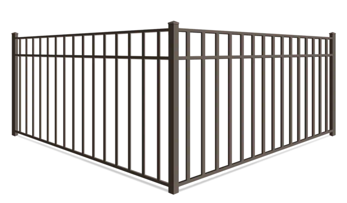 3 Rail flat top wrought iron fence