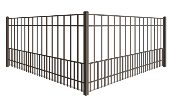 Wrought iron fence with puppy pickets