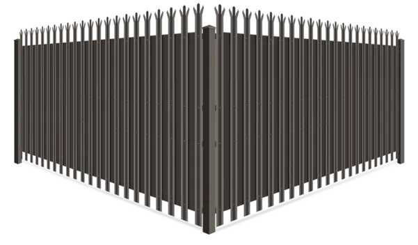 Trident Tipped steel fence  With Privacy Slats for security solutions